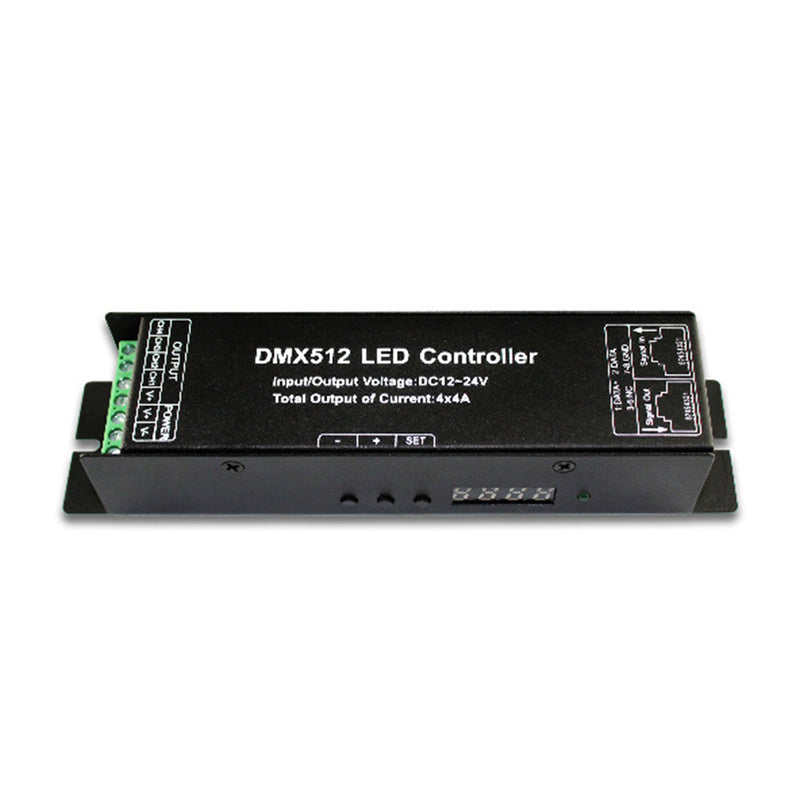 LED RGB DMX512 Decoder Controller DC12-24V 4x4A 16A 4 Channel Digital