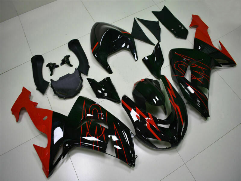 Red Black Injection Fairing Kit Plastic Fit for Kawasaki ZX10R 2006 2007 Generic