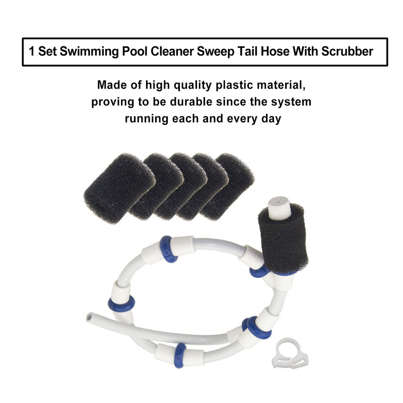 Swimming Pool Cleaner Sweep Tail Hose With Scrubber For Polaris 180 280 380 480