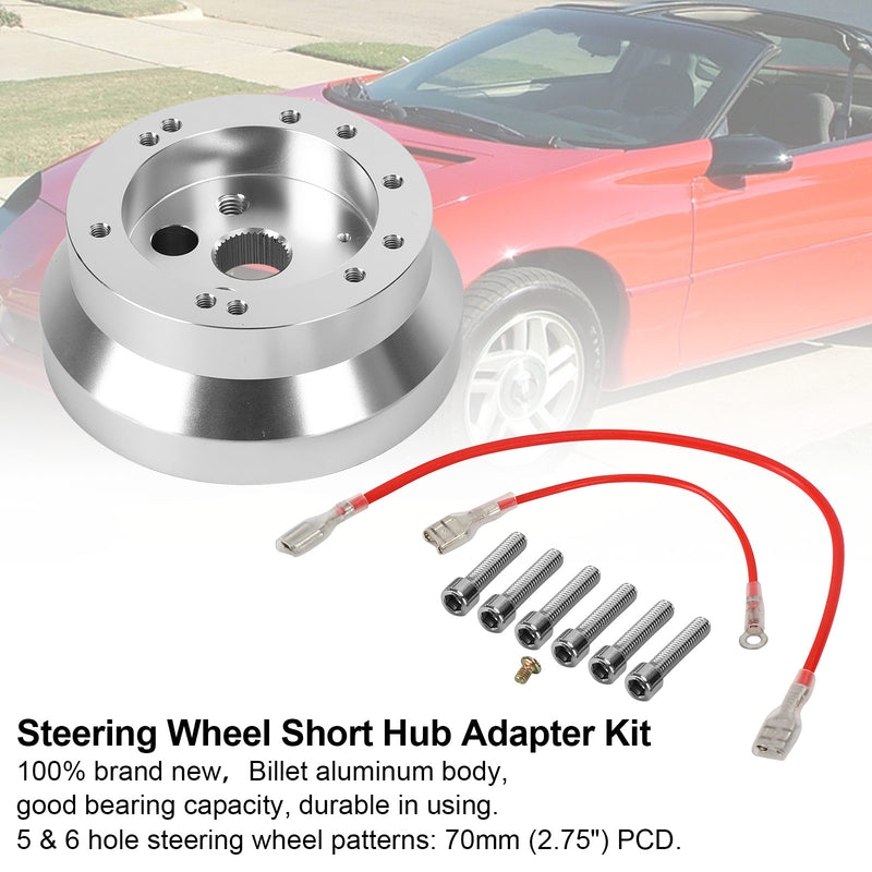 5 & 6 Hole Steering Wheel Polished Short Hub Adapter Kit NEW For Ididit GM Chevy Generic