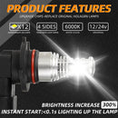 LED Headlight 6000K 2000W 300000LM Low Beam bulbs High Power Generic