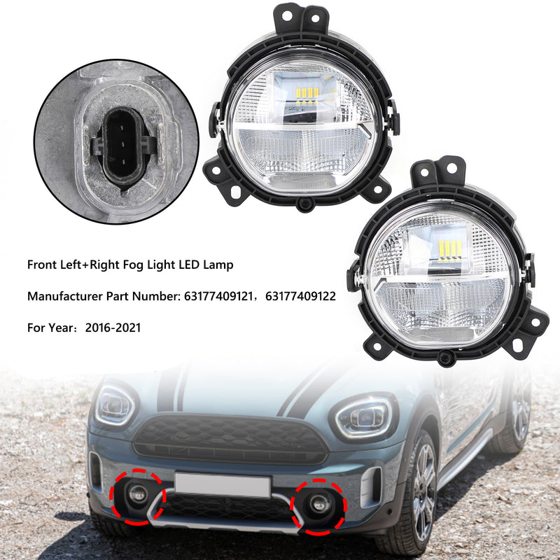 Front Bumper Left & Right Fog Light For BMW Mini Countryman F60 2016-2021 Generic