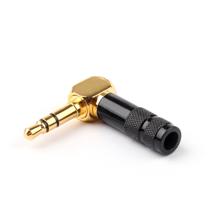 4PCS 3.5mm 3 Pole TRS Mini Audio Male Plug Right Angle 90¡ã Connector Black