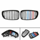 2xGloss Black Mcolor Front Bumper Kidney Grille For BMW E81 E82 E87 E88 07-12 Generic