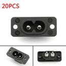20PCS IEC320 C7 2 Pin FeMale Power Socket With Switch 2.5A 250V For Boat AC-20A