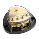 Nickel Plated plastic housing Heat resistant Splitter Distribution Block 0 Ga In 4x4 Ga Out Car Audio AWG 12V Clear Cover for Car Audio Marine