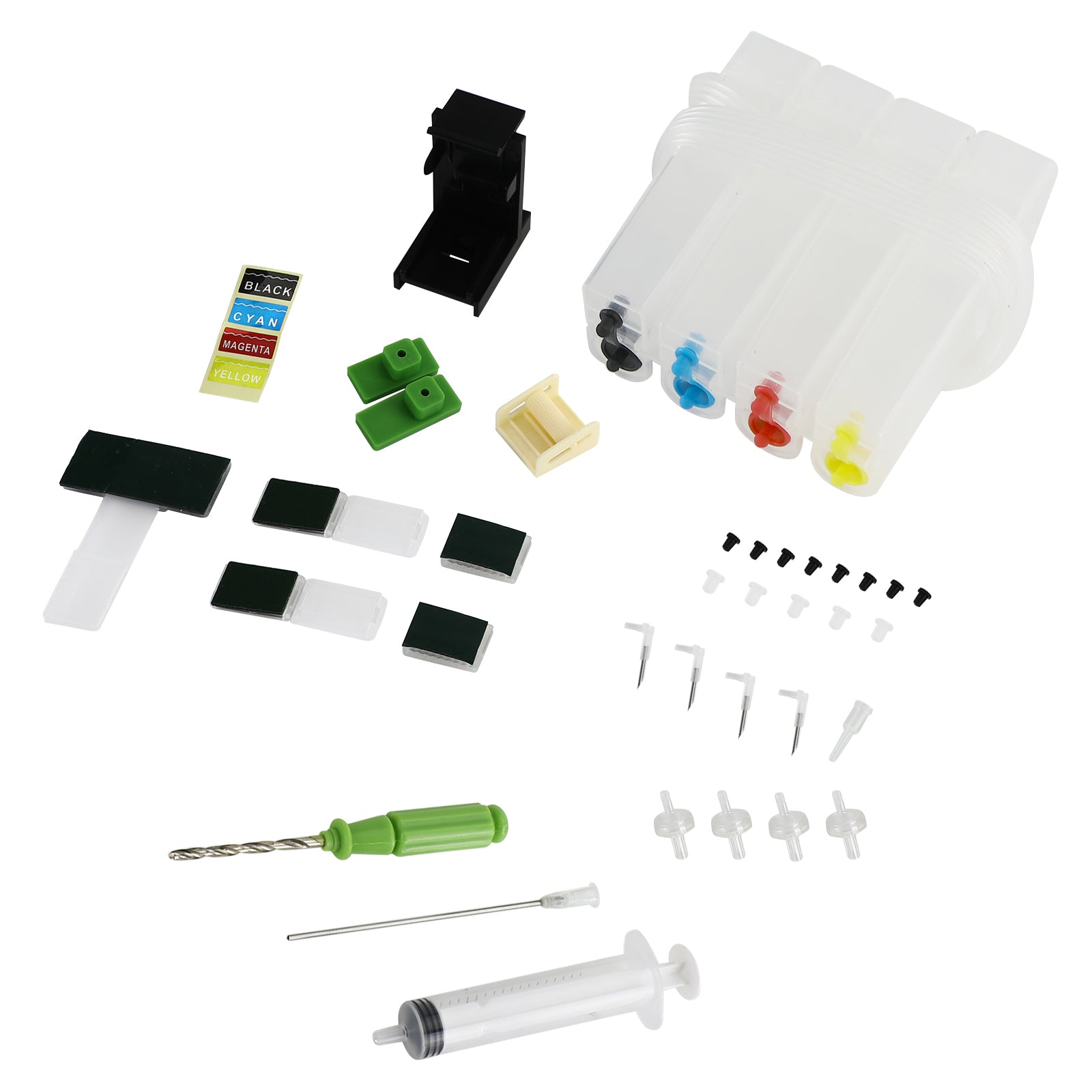 4 Colors Continuous Ink Supply System Ink Cartrige Ciss DIY Kit Fit fo