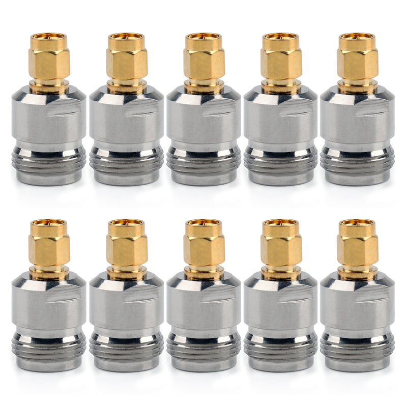 10Pcs Adapter N Jack Female To SMA Male Plug RF Connector Straight F/M