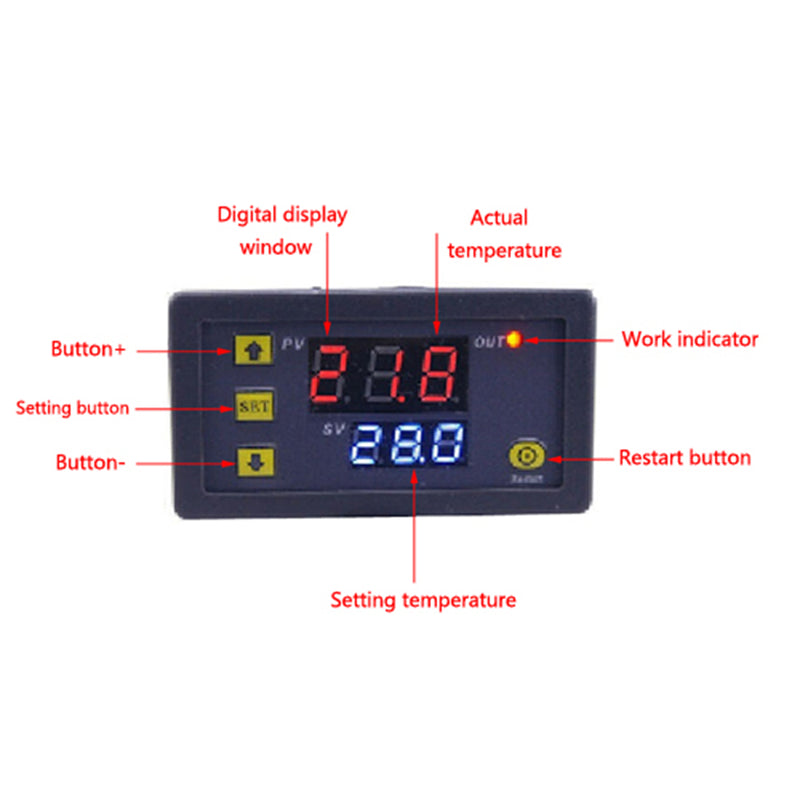 STC-1000 Digital 12V/24V/220V Temperature Controller Thermostat Aquarium Sensor