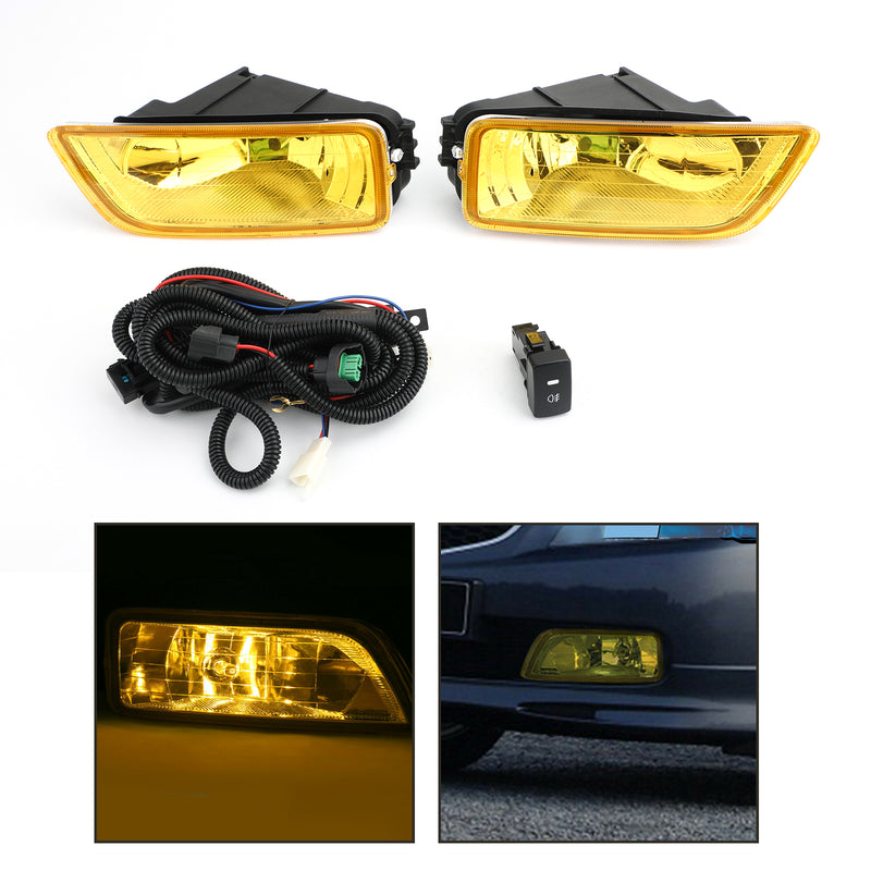 Yellow Lens Fog Lights + Switch For 2003-2007 Honda Accord / 2004-2008 Acura TL