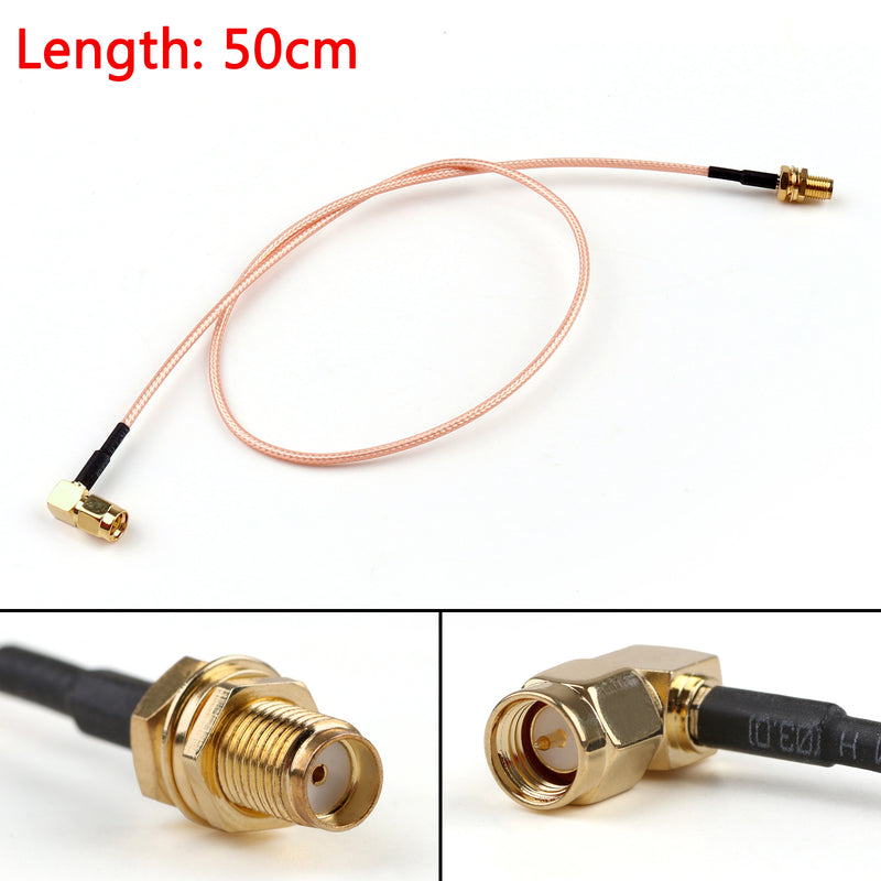 50cm RG316 Cable SMA Male Plug Right Angle To SMA Female Jack Pigtail 20in FPV