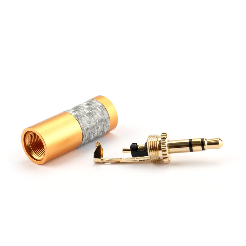 4PCS Mini 3.5mm 3 Pole Stereo Plug Fit DIY Headphone Audio Connector Gold