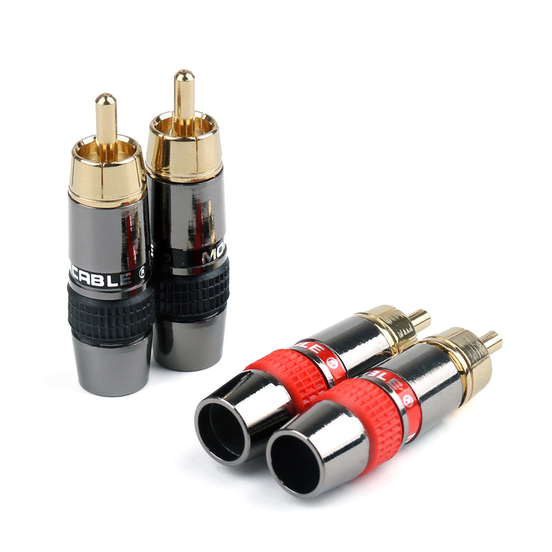 4 Pcs High Quality Copper RCA Plug Audio Cable Solder Connector