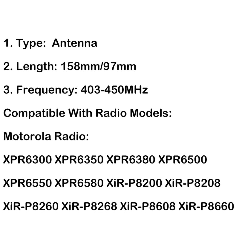 5Pcs UHF Antenna 403-450MHz For Motorola XiR-P8268 XiR-P8668 Radio 97mm