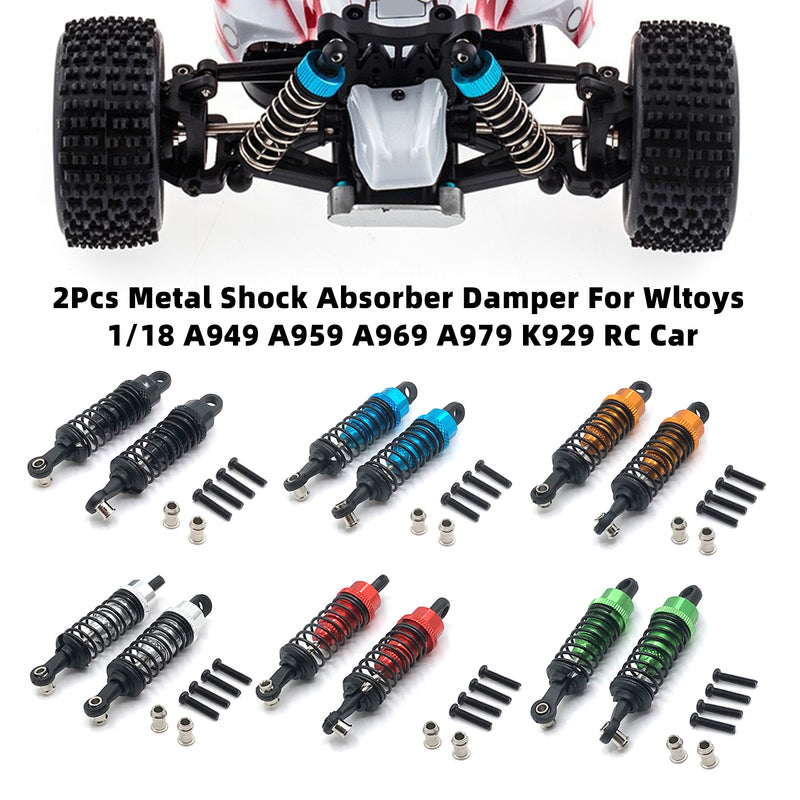 2Pcs Metal Shock Absorber Damper For Wltoys 1/18 A949 A959 A969 A979 K929 RC Car