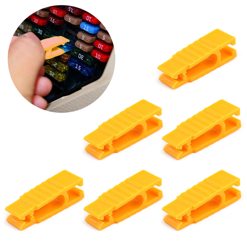 6 脳 Fuse Puller 30mm Car Automotive Mini Micro Blade Fuse Tool Extractor Yellow