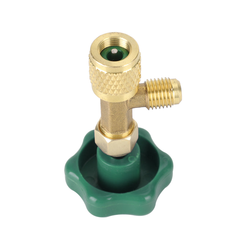 For R22 R134A R410A Gas Refrigerant Ac Can Tap Valve Bottle Opener 1/4Sae Green