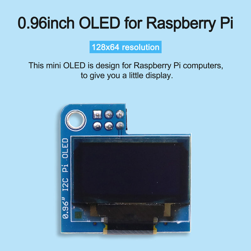 0.96" 0.91" OLED Screen Module 128X64 Fit for Raspberry Pi 3 4B/3B and Pi Zero