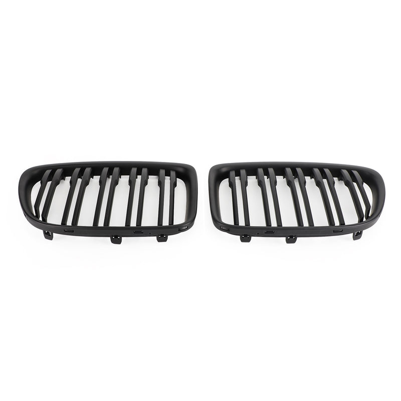 Matt Black Dual Slats Front Hood Kidney Grill Grille Fit BMW X1 E84 2009-14 SUV