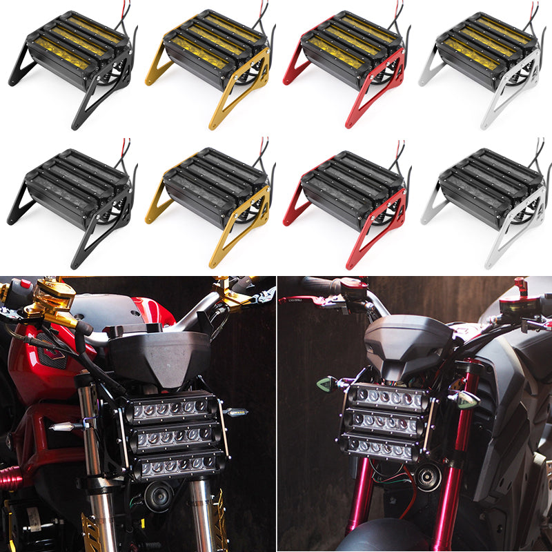 3Row LED Motorcycle Headlight Fog Light ALU fit for Honda Grom 125 MSX SF 13-19 Generic