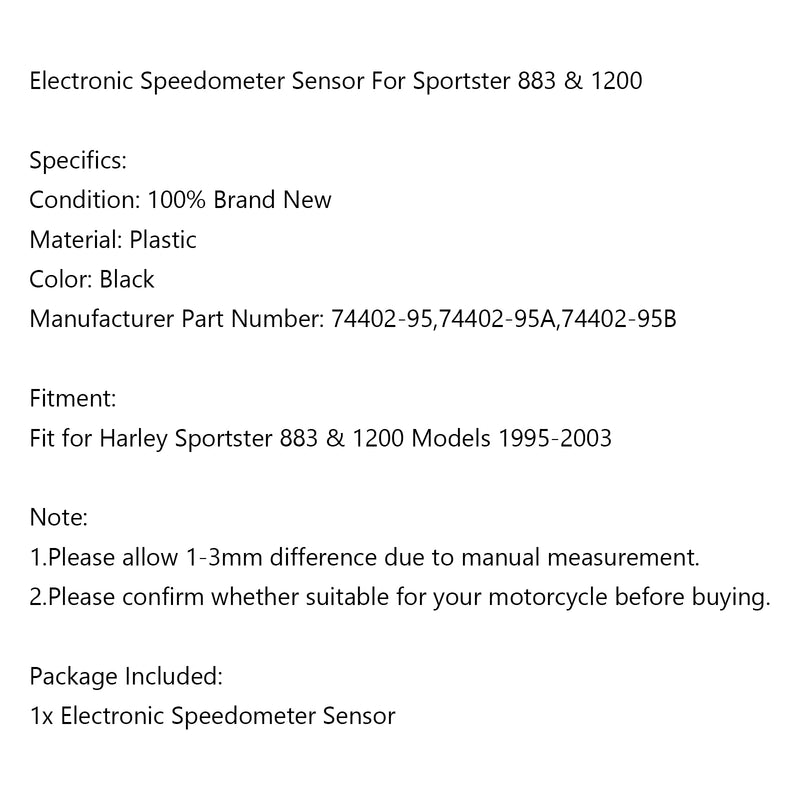 Electronic Speedometer Sensor 5/6 Speed Transmission for 74402-95 Sportster 883 Generic