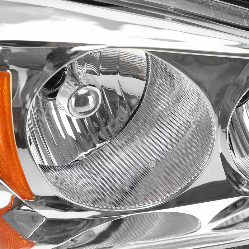 Chrome Housing Clear Amber Headlights Assembly For Chevr Malibu 2004-2008 Generic