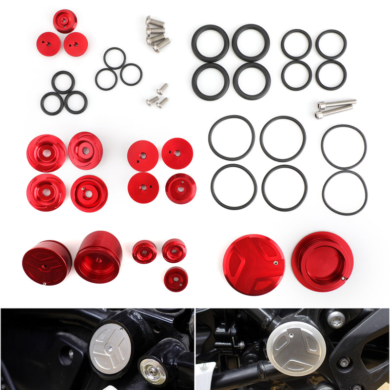 18x CNC ALUMINUM SIDE FRAME COVER CAPS PLUGS Fit for BMW R1200GS 2013-2019 Generic