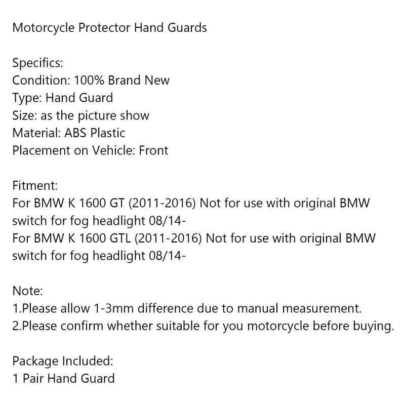 Handguard Handlebar Hand Shells Protector For BMW K1600GT K1600GTL 2011-2016 Generic