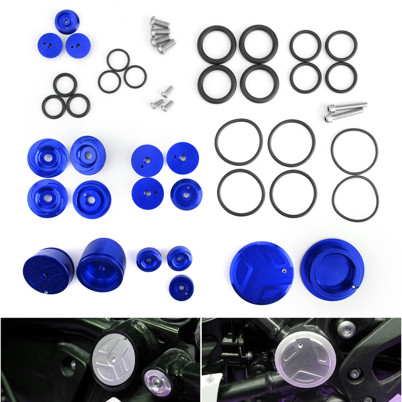 18x CNC ALUMINUM SIDE FRAME COVER CAPS PLUGS Fit for BMW R1200GS 2013-2019 Generic