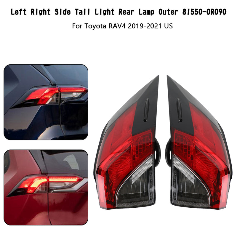 L+R Side Tail Light Rear Lamp Outer 81560/81550-0R090 For Toyota RAV4 2019-2021 Generic