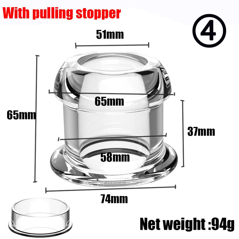 Anal Sex Spreader Hollow Butt Plug Flared Deep Access Tunnel Probe W/stopper