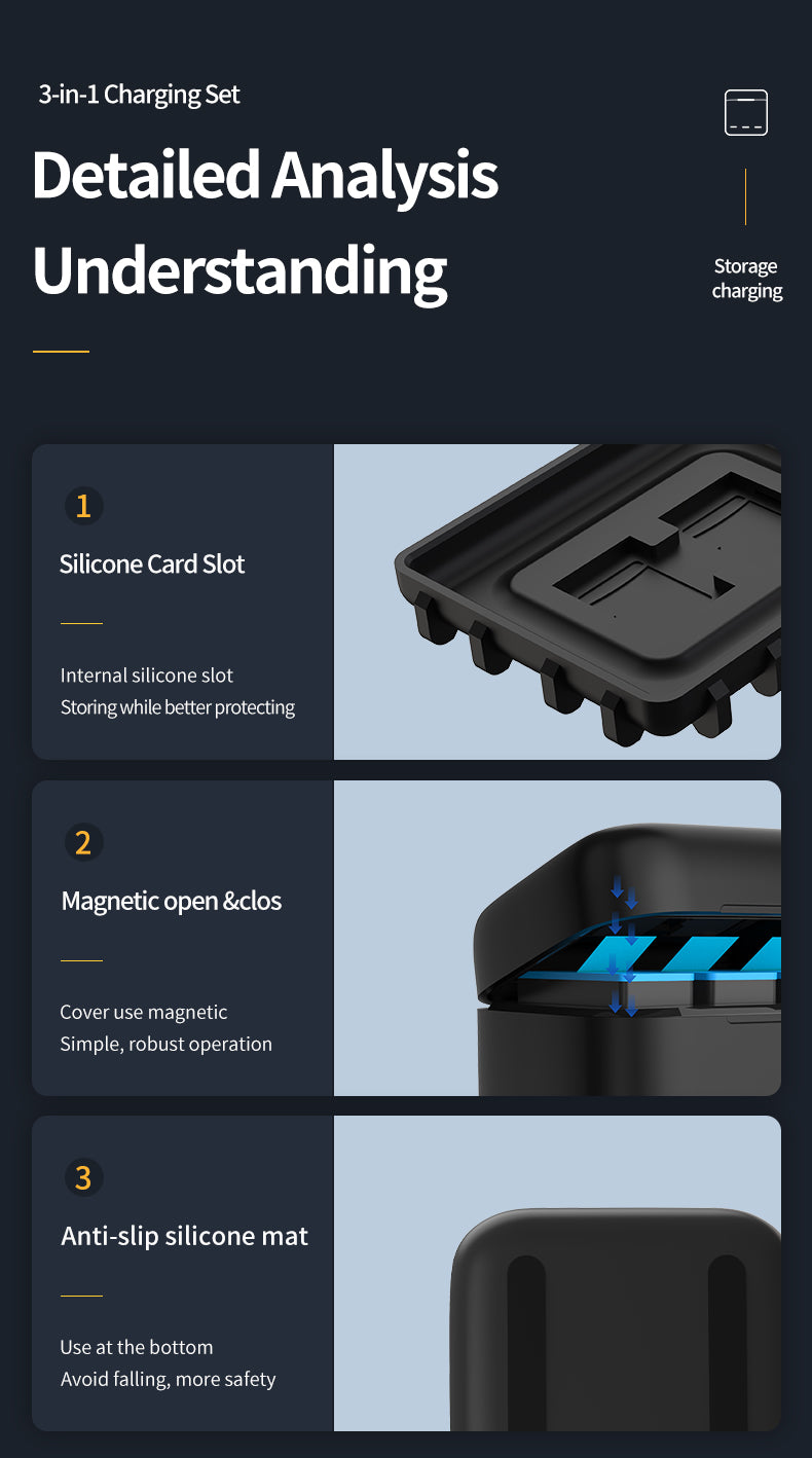 Battery Storage Charging Box Fits For Gopro Hero9/10