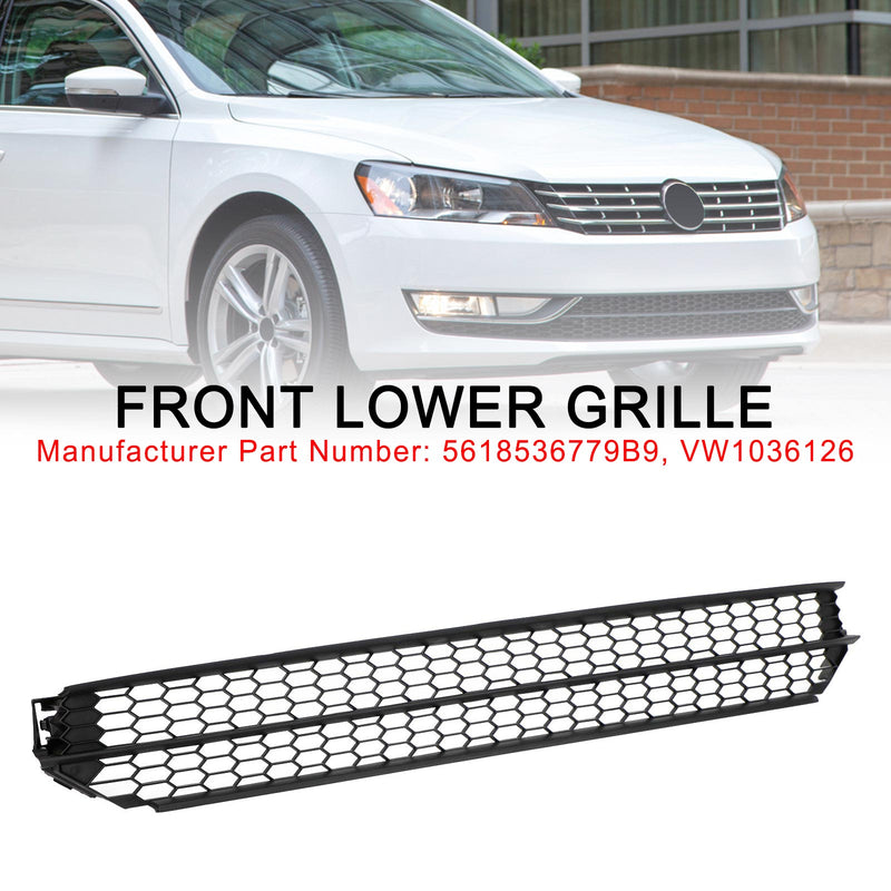 VW Passat 2012-2015 Honeycomb Front Bumper Lower Grill Grille Black