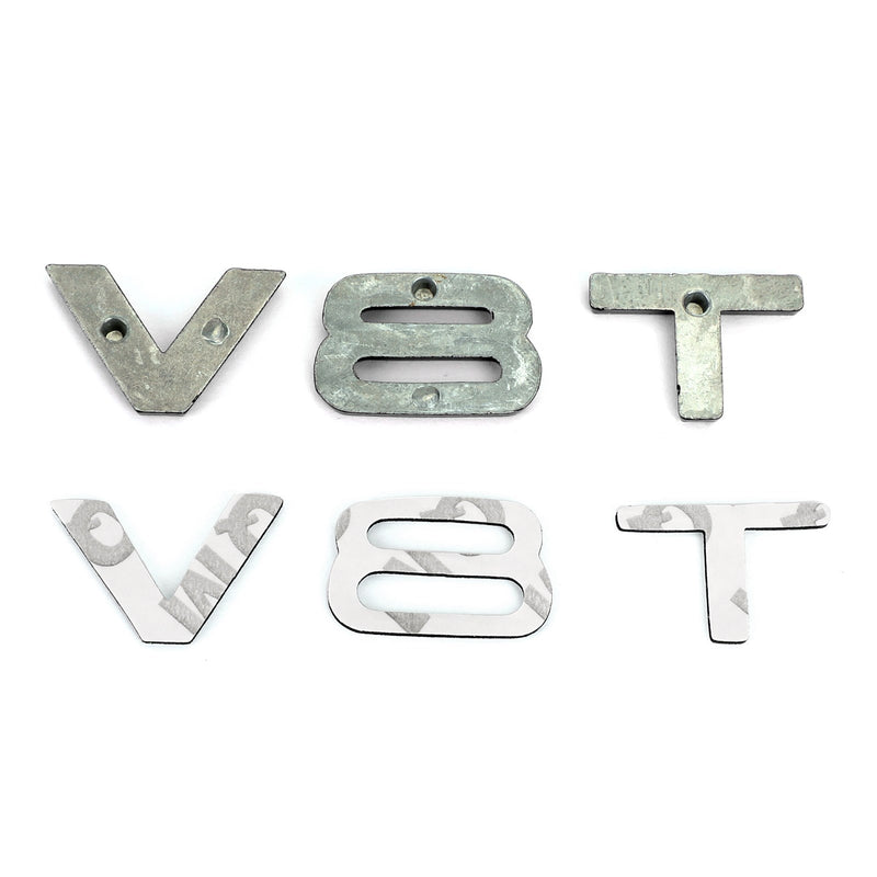 V8T Emblem Badge Fit For AUDI A1 A3 A4 A5 A6 A7 Q3 Q5 Q7 S6 S7 S8 S4 SQ5 Black Generic