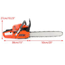 52cc Chain Saw 20inches Bar Powered Engine 2 Cycle Gasoline Chainsaw Orange