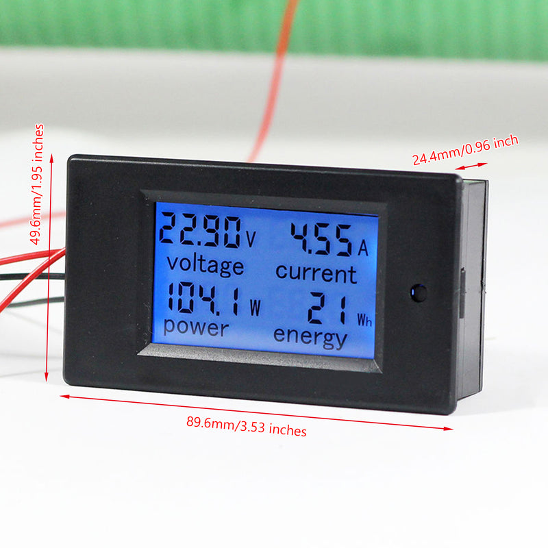 DC 20A 100V LCD Digital Volt Voltage Watt Current Power Meter Ammeter Voltmeter