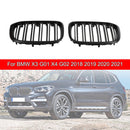 2PCS Kidney Grill Grille 51138469959 fit BMW G01 X3 G02 X4 2018-2021 Matt Black