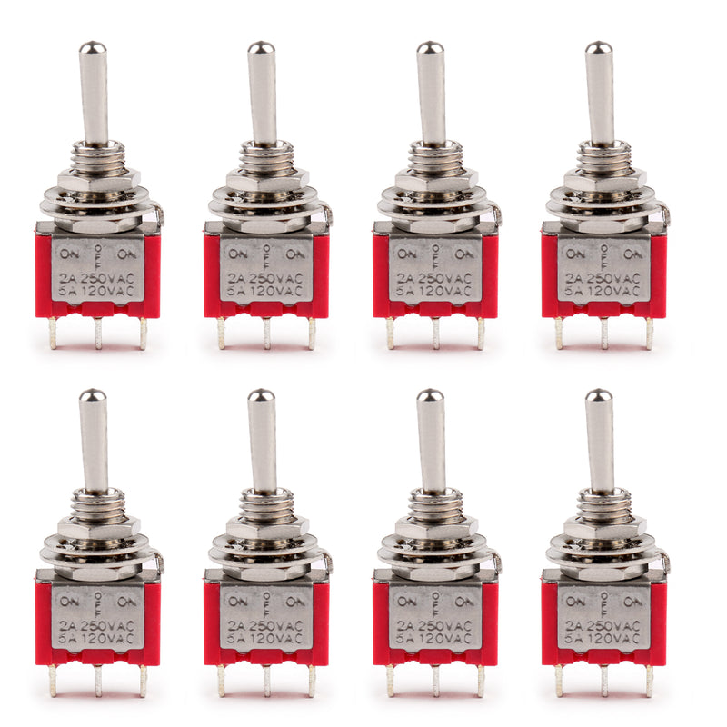 6mm MTS-103 Toggle Switch 3 Pin 3 Position SPDT ON-OFF-ON 5A/125VAC 2A/250VAC