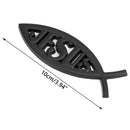 3D Car Decal Emblem Sticker Religious God For Jesus Christian Fish Symbol Silver