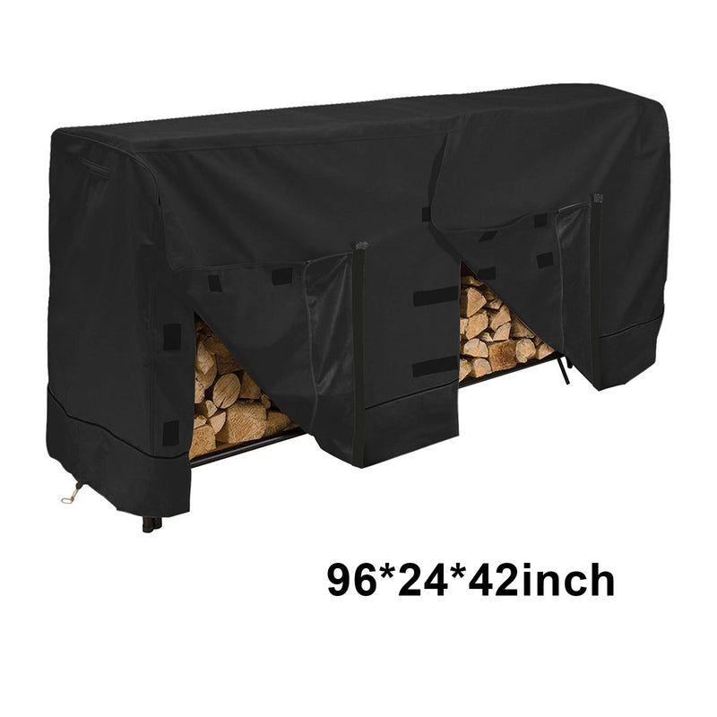 96*24*42Inch Outdoor Firewood Log Storage Rack Cover Waterproof Snow Protect