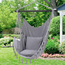 Indoor/Outdoor Hammock Chair Hanging Rope Swing With Cushions 150KG Load Bearing