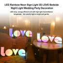 LED Rainbow Neon Sign Light 3D LOVE Bedside Night Light Wedding Party Decoration