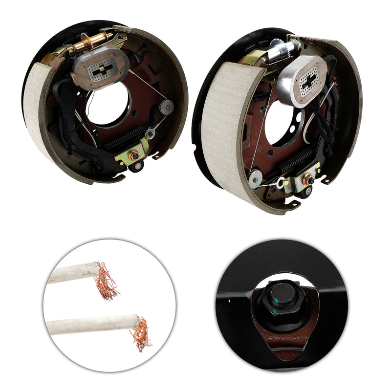 Electric Trailer Brake Kit W/Shields-Self-Adjusting-12-1/4"-Left/Right Hand-8K