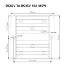 WaterProof 60V to 48V 10A 480W Step Down DC/DC Power Converter Regulator