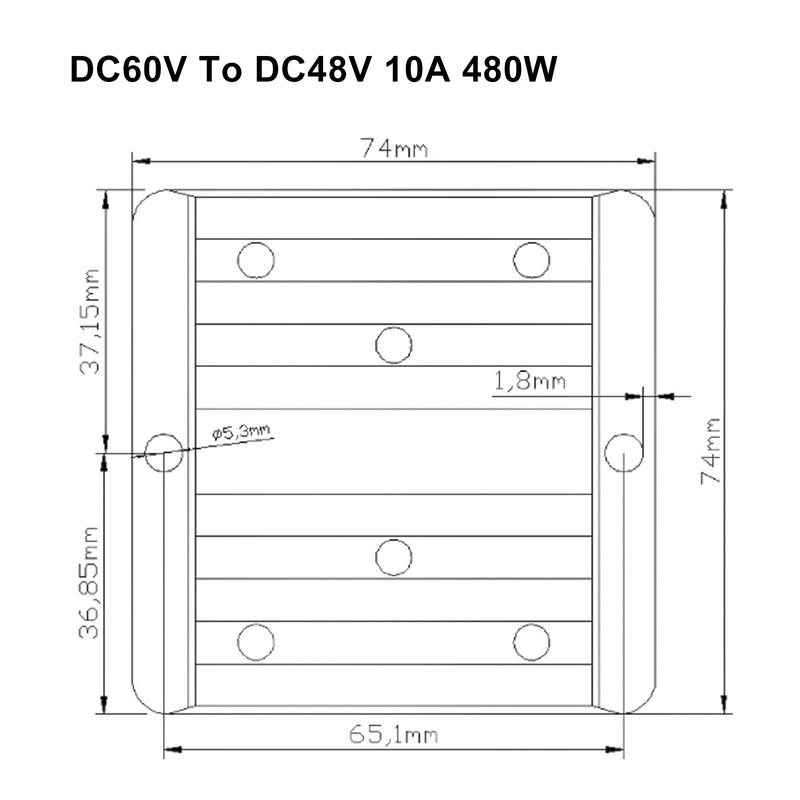 WaterProof 60V to 48V 10A 480W Step Down DC/DC Power Converter Regulator