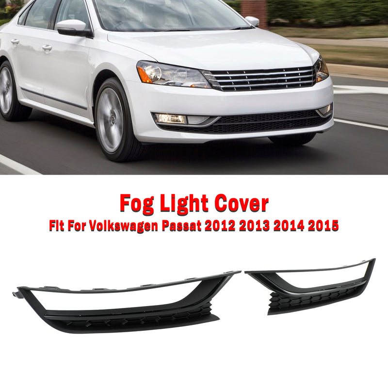 Volkswagen Passat 2012-2015 Black 2PCS Front Honeycomb Driving Fog Light Cover