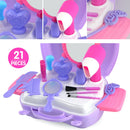 21Pcs Pretend Play Cosmetic Set Kit Beauty Toys Makeup Toy for Little Girls Kids