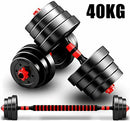 40KG Barbell & Dumbbell Set Pair Gym Body Building Free Weights Plates