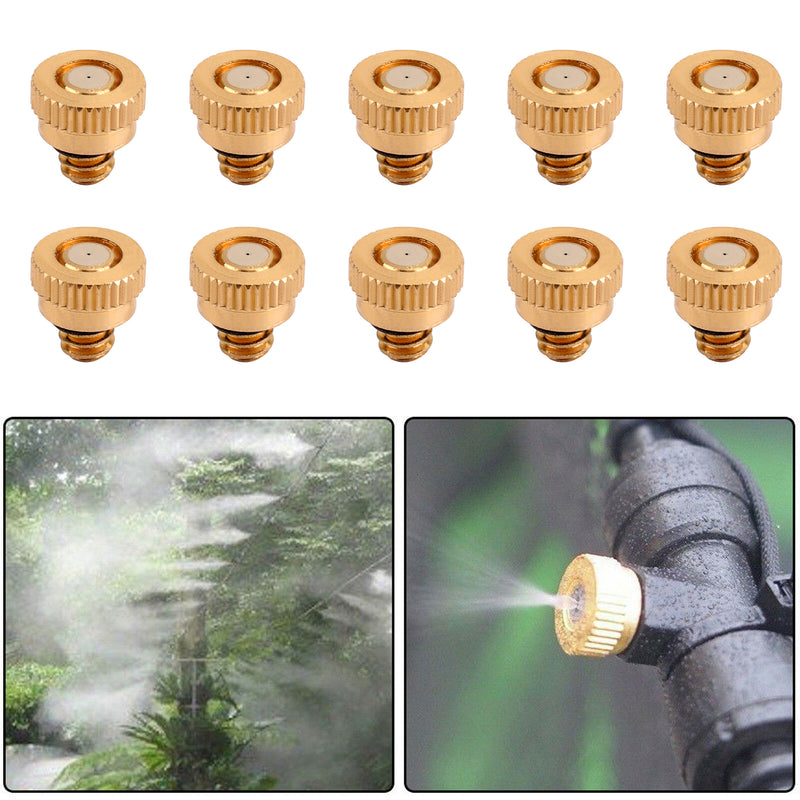 10-50pcs Brass Misting Nozzles Water Mister Sprinkle For Cooling System 0.016"