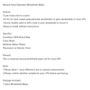 UTV Manual Windshield Wiper Universal for Polaris Ranger RZR Kawasaki MULE Teryx Generic